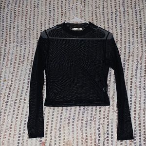 Black see through long sleeved.